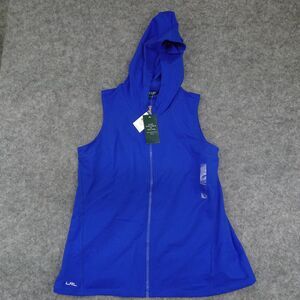 Ralph Lauren Jacket Womens Large Sleeveless Hoodie Blue Activewear Top B